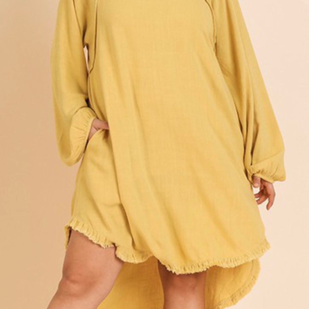 LINEN TUNIC DRESS/POCKETS